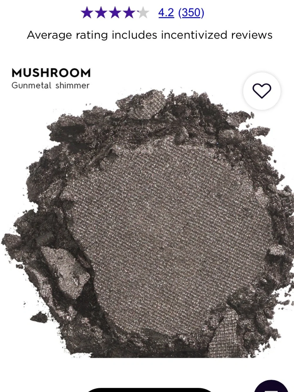Urban Decay Eyeshadow shade mushroom shimmer